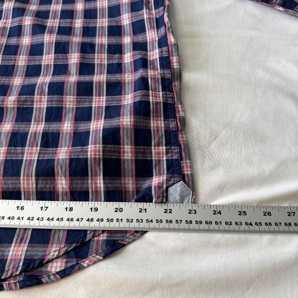 LINCS DC&Co Men's Lightweight Long Sleeve Button Up Shirt Navy/Pink Size X-Large - Picture 10 of 14